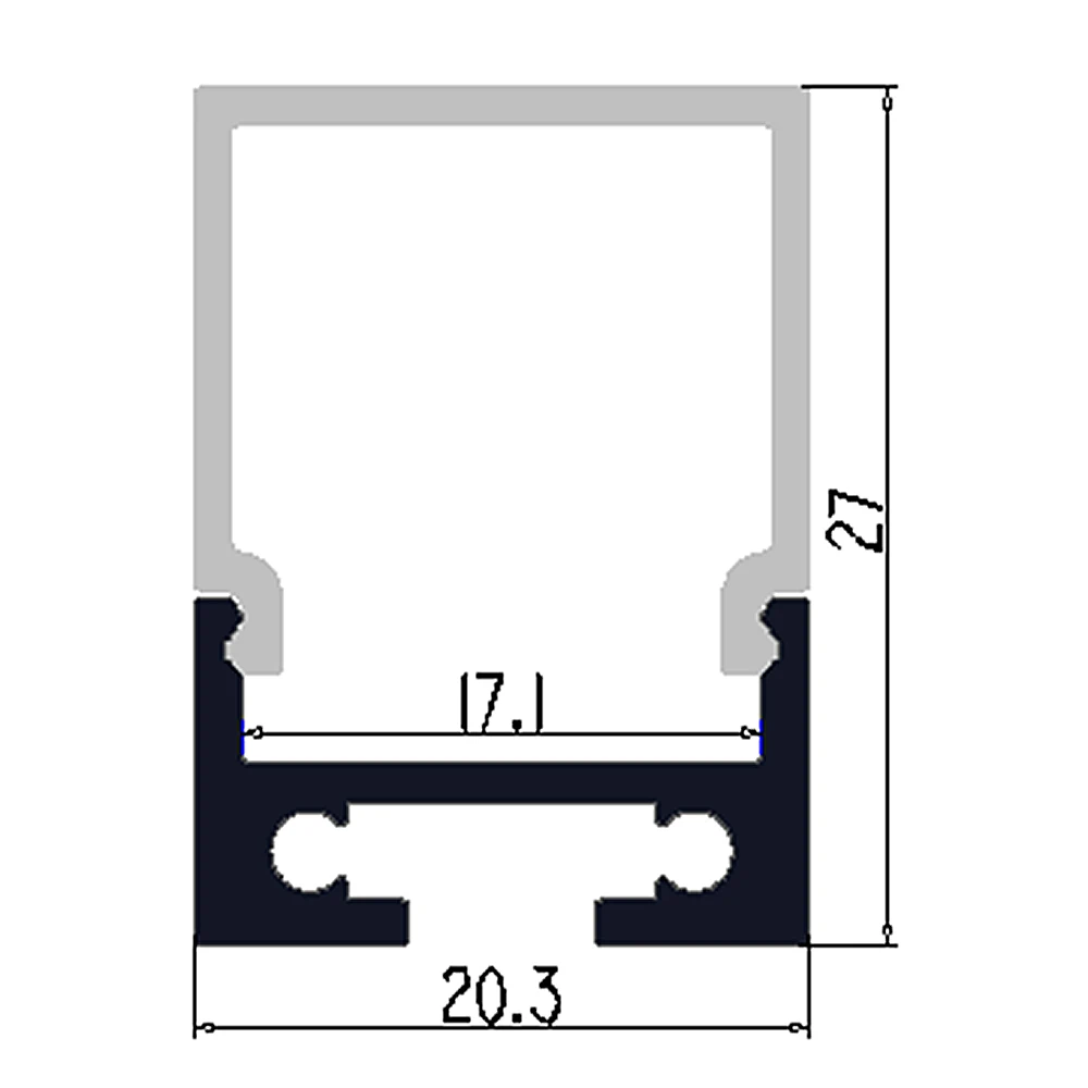 Тонкий светодиодный алюминиевый профиль 30 м (30 шт.) в партии 1 за штуку с молочным
