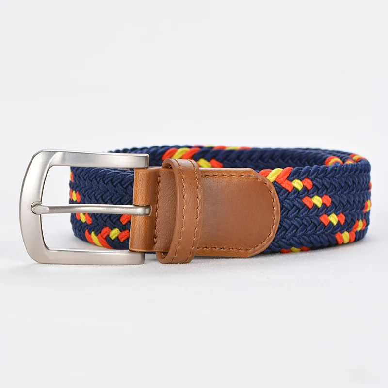 Плетеный Эластичный Ремень FOSIZZO кожаные вкладыши с серебристой отделкой Пряжка