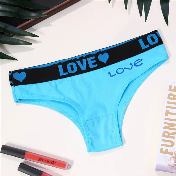 Blue VDOGRIR, сексуальные женские трусы, нижнее белье с надписью LOVE, трусики, стринги, бесшовное женское нижнее белье с низкой талией, женские трусики, нижнее белье, Танга - Цвет: Blue