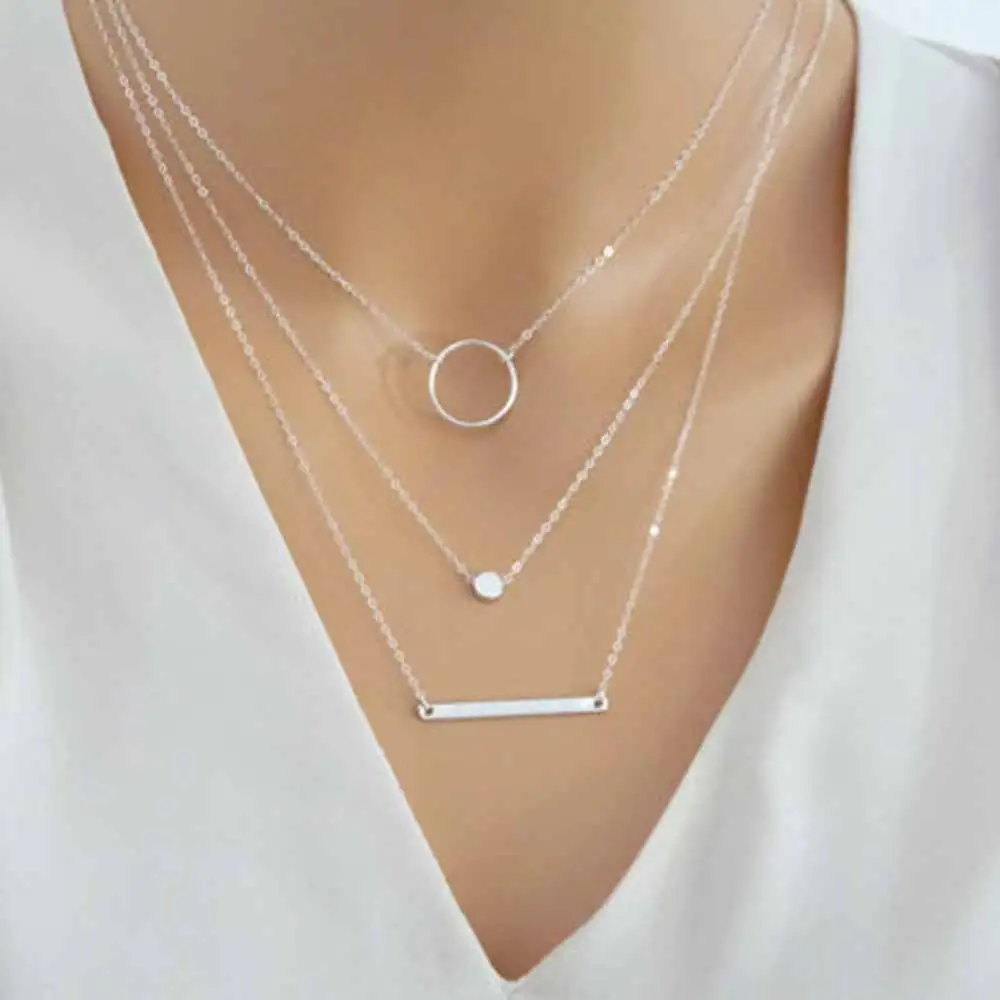 Фото Женское богемное ожерелье FAMSHIN модное металлическое золотистого - купить