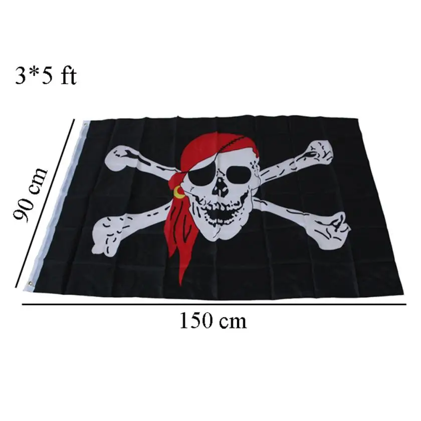 90x150 см большие повязки на голову с черепом скрещенные кости Пираты флаг гоночный