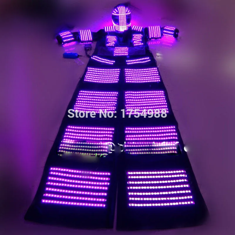 DHL Free RGB full colors LED robot /LED costumes with helmet for dance satge show event night club and party supply | Дом и сад
