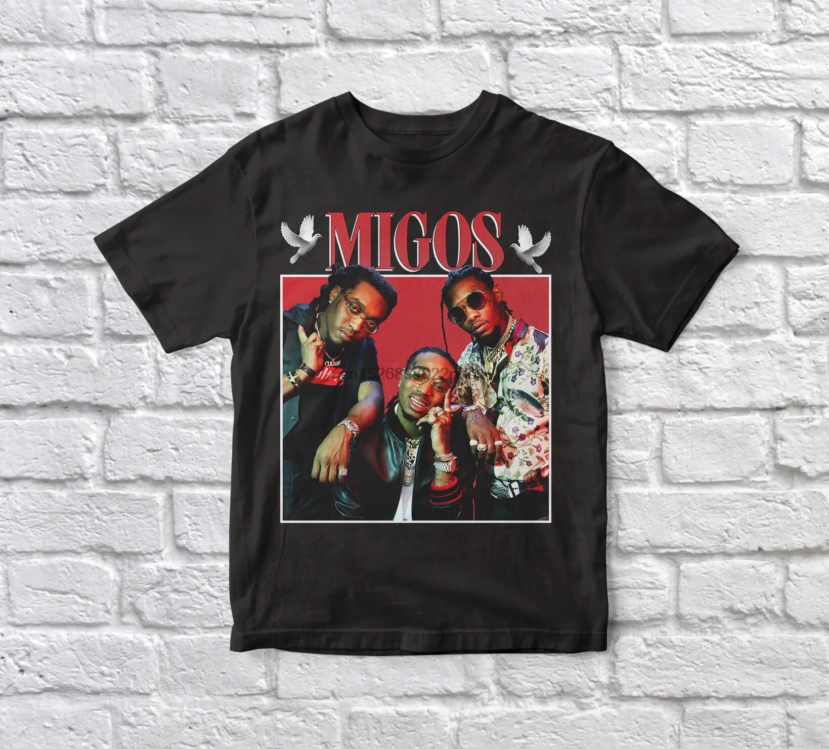 Migos 90s Винтаж Мужская черная футболка мужская футболка|Мужские футболки| |