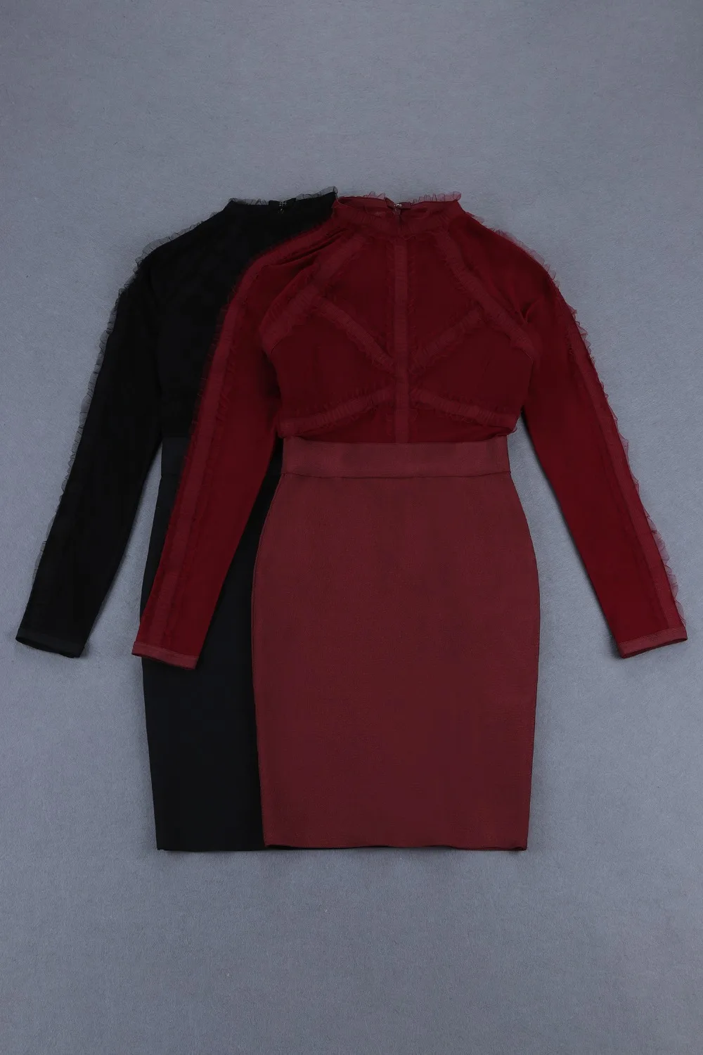 

Celebrity Autumn Winter Dress Bodycon Eelgant Long Sleeve Sexy Wine red Black Night Club Fashion Party Bandage Dress Women