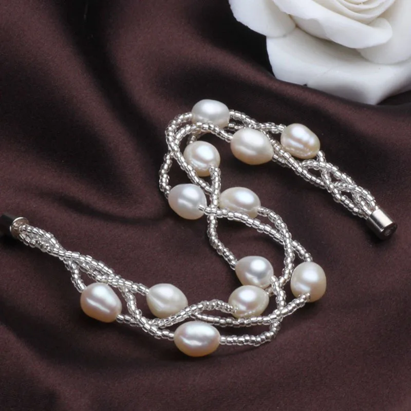 Браслет ASHIQI из натурального пресноводного жемчуга браслеты с подвесками для