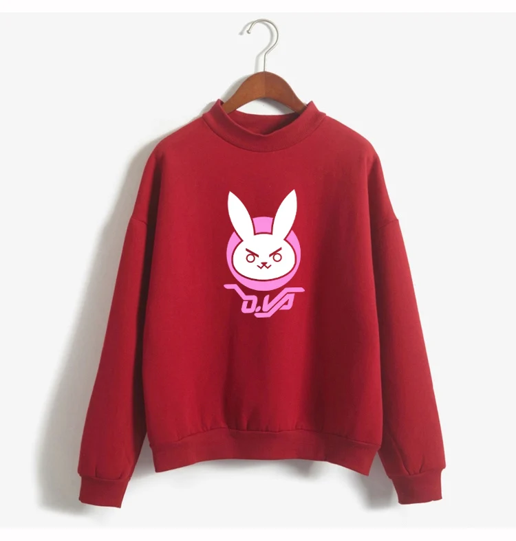 Kawaii/Милая Толстовка в Корейском стиле с изображением кролика DVA, толстовки с капюшоном в стиле Харадзюку, флисовая Толстовка D. VA в Корейском стиле 214