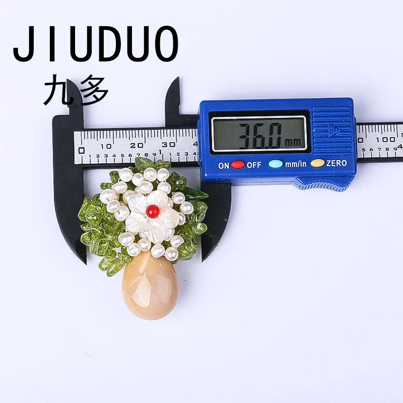 JIUDUO брошь кулон и 100% натуральный Нефритовый Цветок для женщин роскошный золотой