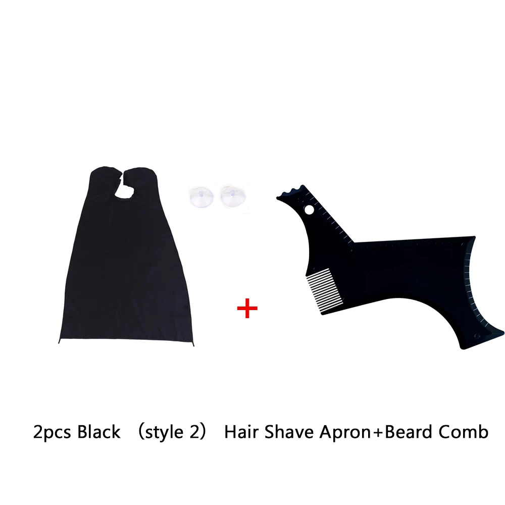 black shave a comb 2 2шт Мужская Борода формирующий стиль формирующий гребешок водонепроницаемый передник для бороды лица Медведь Барб инструмент красоты для бритья волос отделка Шаблоны - Цвет: black shave a comb 2