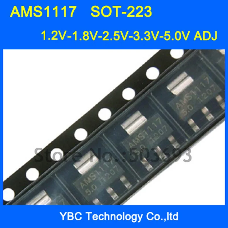 Бесплатная доставка 6valuesx50 = 300pcs AMS1117 1 2 V 8 5 3 0 ADJ 1117 стабилизатор напряжения LDO SOT