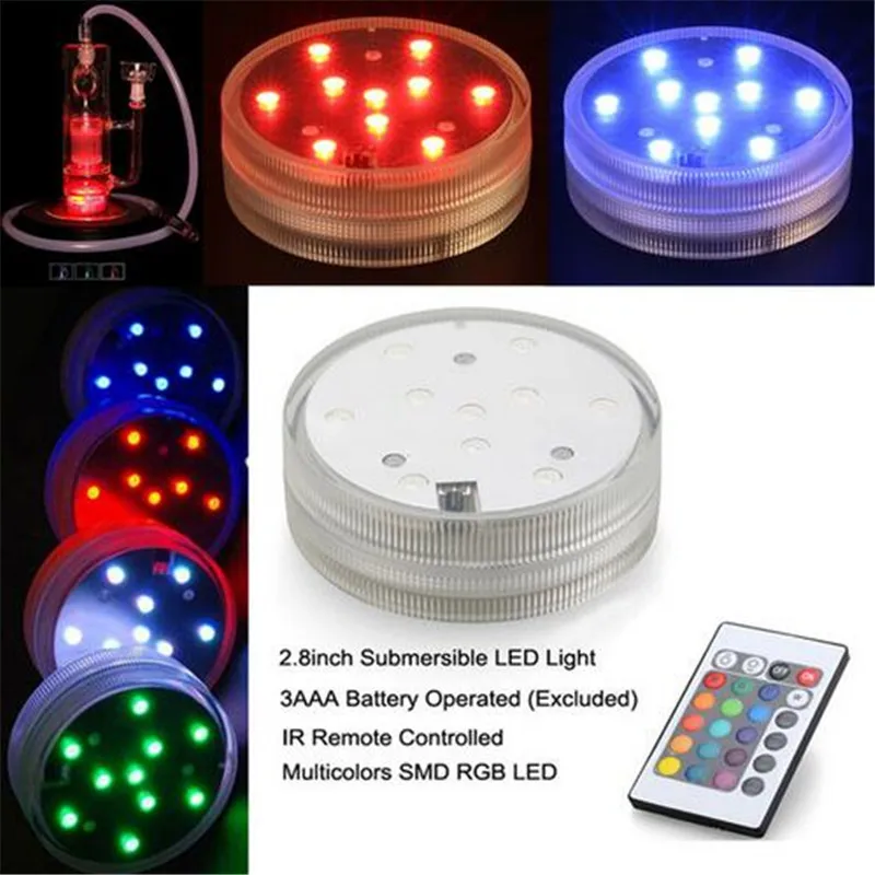 Kitosun Submersible LED Lights with Remote Battery Powered RGB Multi Color Changing Waterproof Light for Vase, Floral, Aquarium