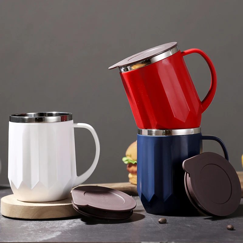 Office Mug 400ml Milk Cup Thermal Tumble With Handle Stainless Steel Tea Coffee For Water Keep Warm Juice | Дом и сад