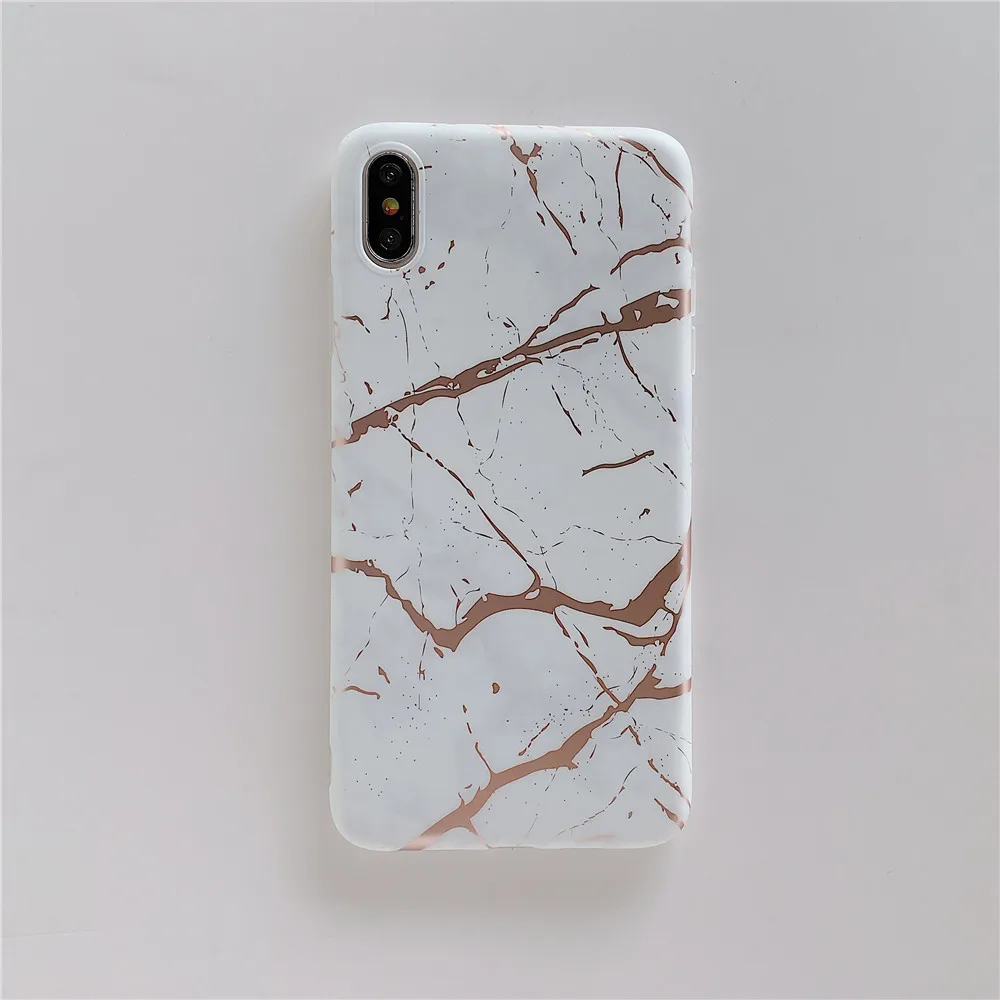 Для iPhone 8 7 6s 6 Plus X Мягкий ТПУ силиконовый чехол с мраморным рисунком