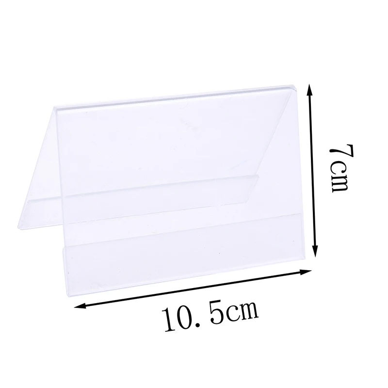 7x10.5cm Многофункциональный акриловый V образный офисный Знак рабочего стола дисплей цена именная визитная карта табличка с этикеткой Настольный держатель - Цвет: 7x10.5cm