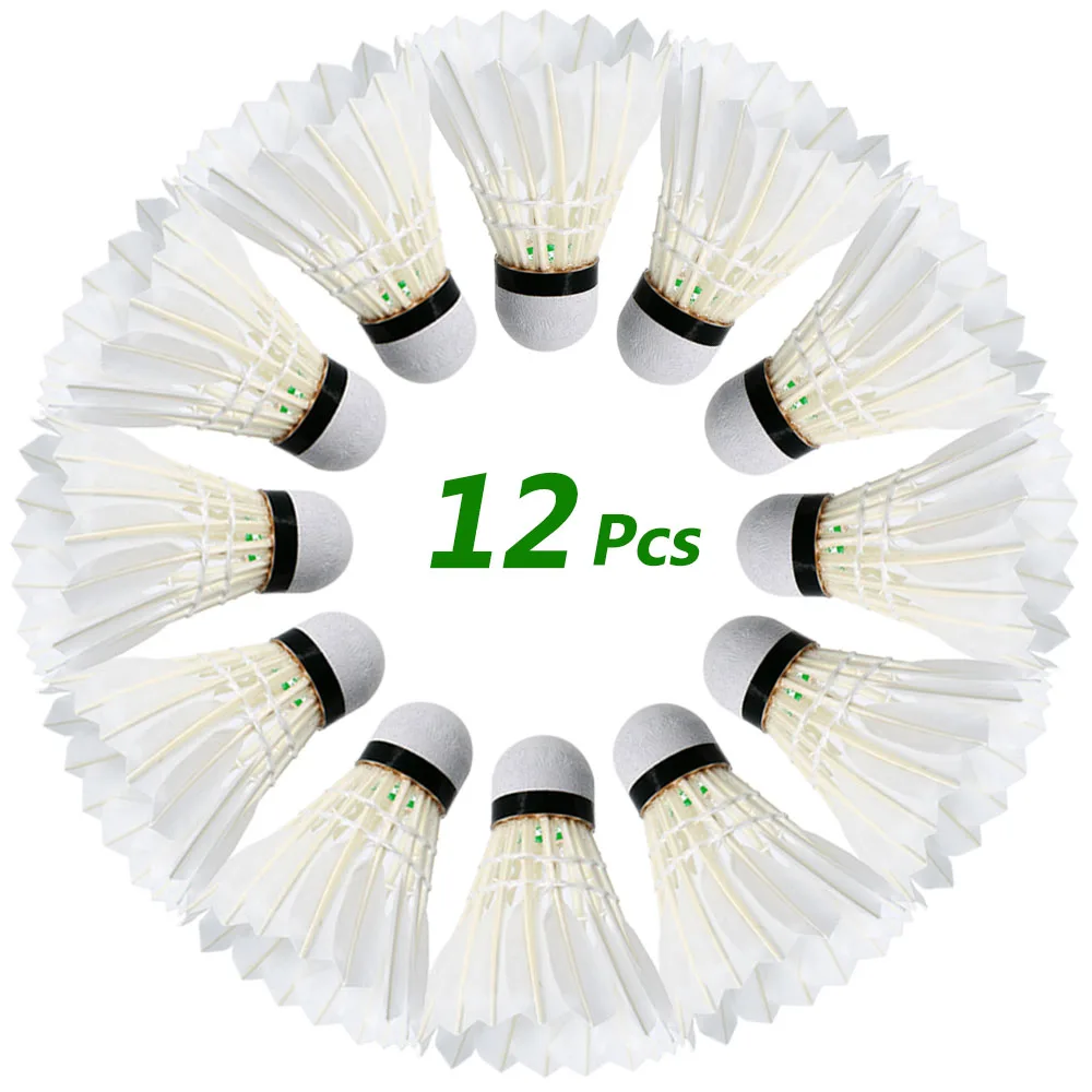 12 шт./лот Волан для бадминтона гусиное перо Спортивная тренировка бадминтон