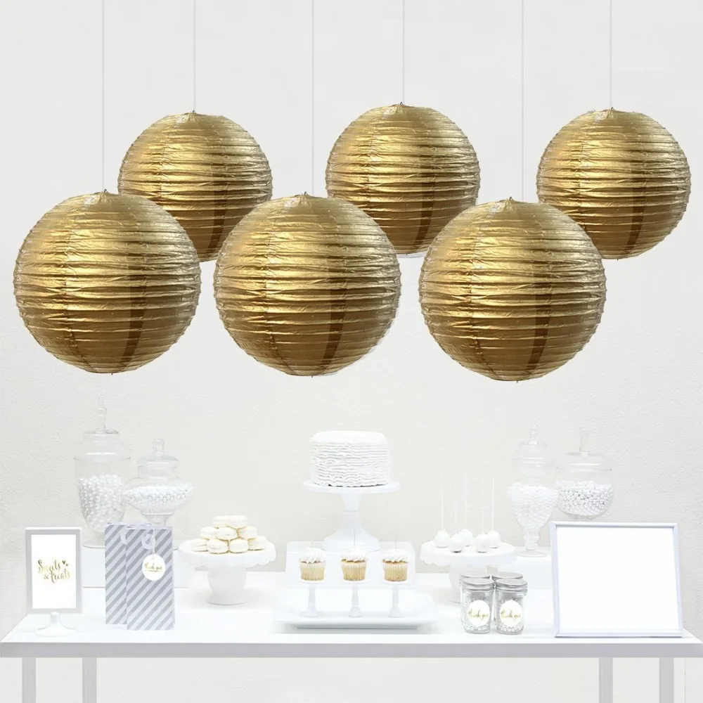 Золотые китайские лампы для китайских бумажных фонариков 12 шт. в упаковке