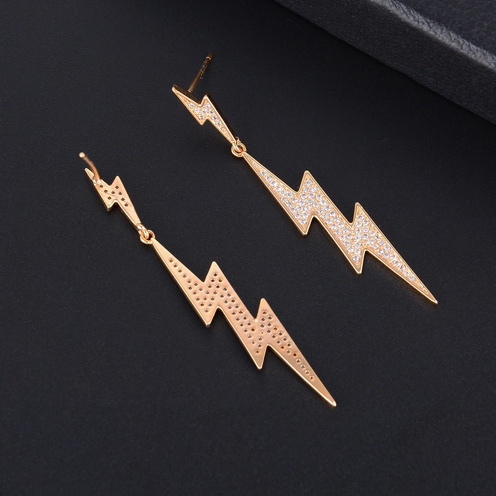 Необычные сверкающие длинные висячие серьги капли из кубического циркония для