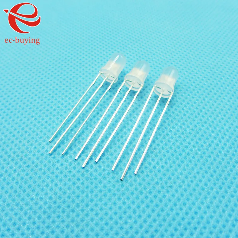 Двухцветный Рассеянный светодиод 3 мм красный синий общий анод Круглый