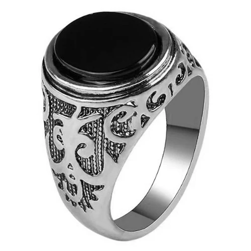 Ancient Silver 2 Новое Европейское и американское модное атмосферное покрытие тайского серебряного сплава мужское кольцо - Цвет основного камня: Ancient Silver 2