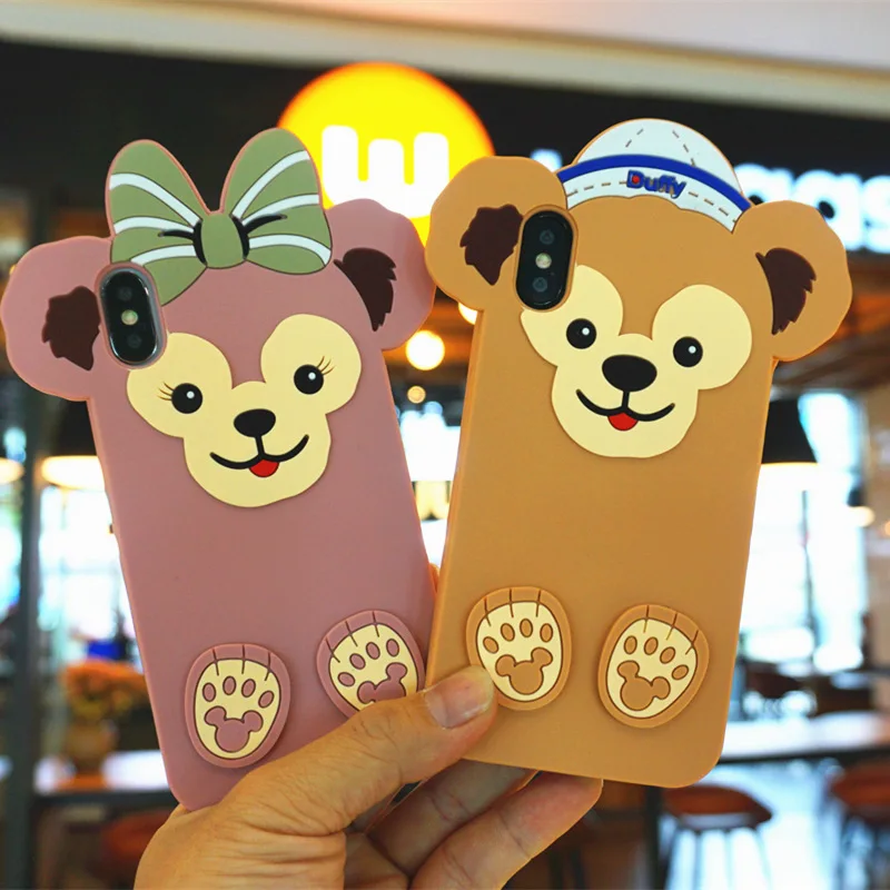 For iPhone 8 8Plus Cute Duffy Bear soft Case Cartoon shelliemay Cover Shell for XS max XR X 6 6S 6SPlus 7 7plus case |