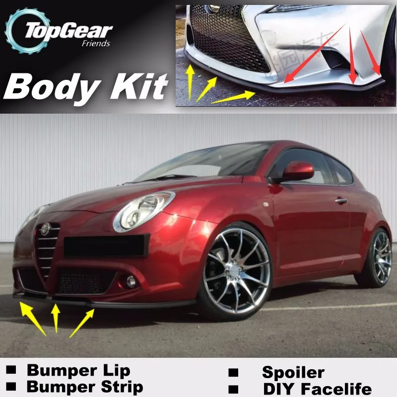 Бампер для губ отражатель губы для Alfa Romeo MiTo AR Furiosa передний спойлер юбка для TOPGEAR друзья Тюнинг автомобилей/обвес/полосы