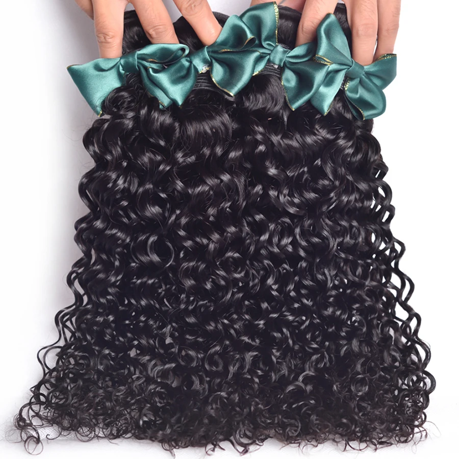 Бразильские Волосы Девственницы Волна Воды 4 Связки Бразильский Вьющиеся Девы