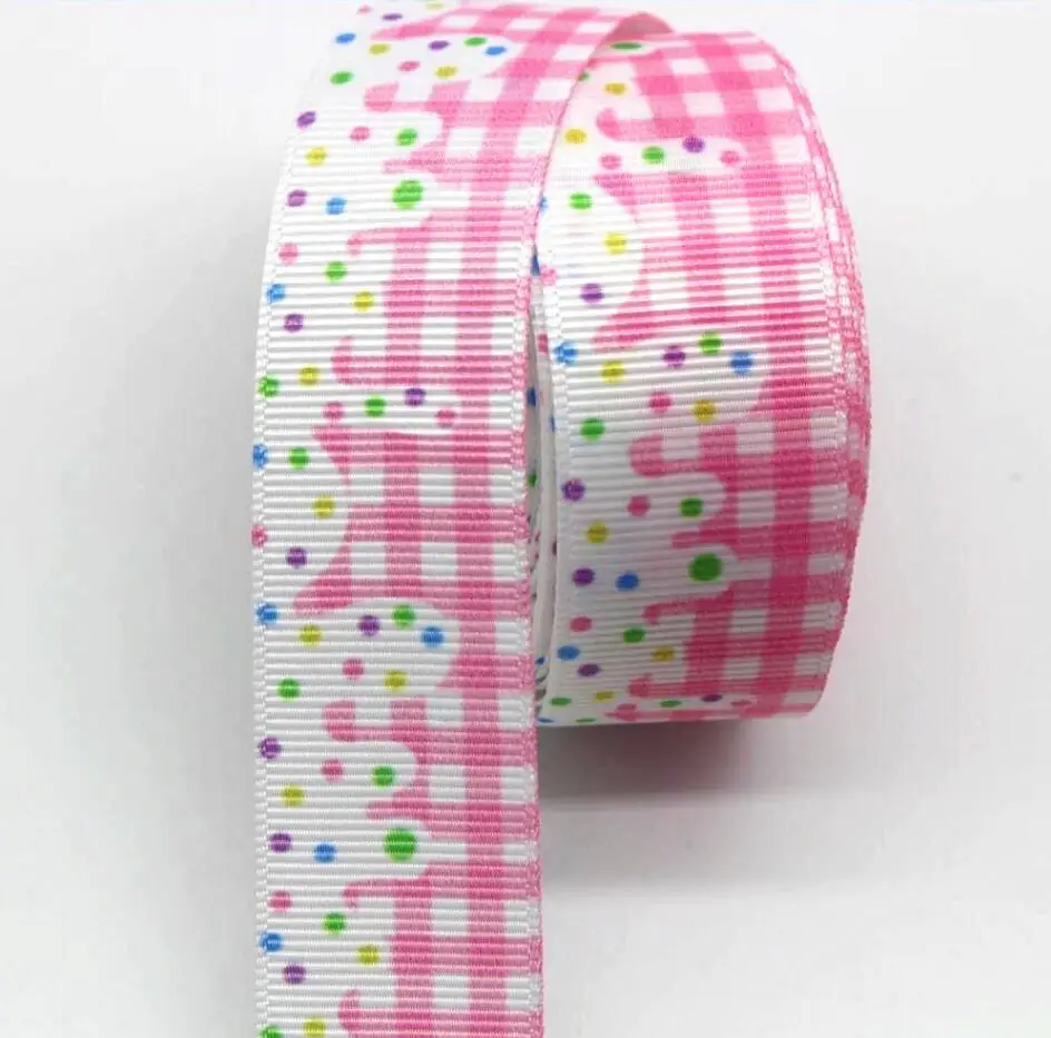 1 '25 мм конфеты/яйцо конус мультфильм ленты 10 ярдов DIY ручной работы Подарок Обернуть торт ко дню рождения с сердцем корсаж головной убор лук - Цвет: 5