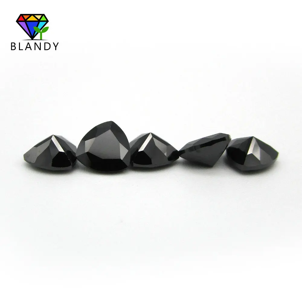

3x3mm~12x12mm Trillion Shape Black Cubic Zirconia Stone AAAAA Brilliant Cut Loose CZ Synthetic Gems For Jewelry Free Shipping