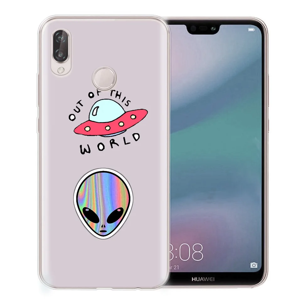 Чехол для Huawei Honor 7A 8A 8X 8C 9 10 Mate 20 P9 P10 lite/P8 Lite Y5 II Nova 3 Soft Paint Skull Alien TPU Cover AC040.