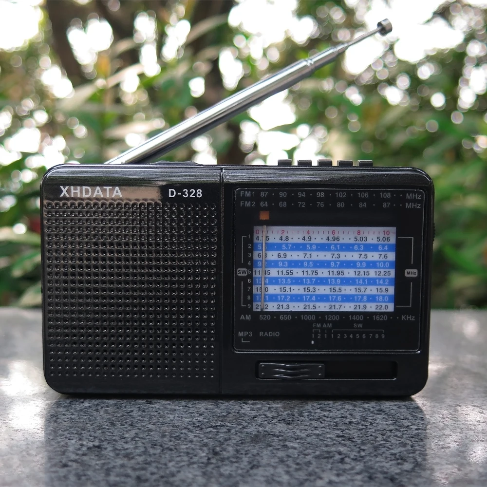 XHDATA D-328 fm-радио AM SW портативный коротковолновый радиоприемник MP3 плеер с разъемом для карт TF 4Ω/3W интернет портативное радио