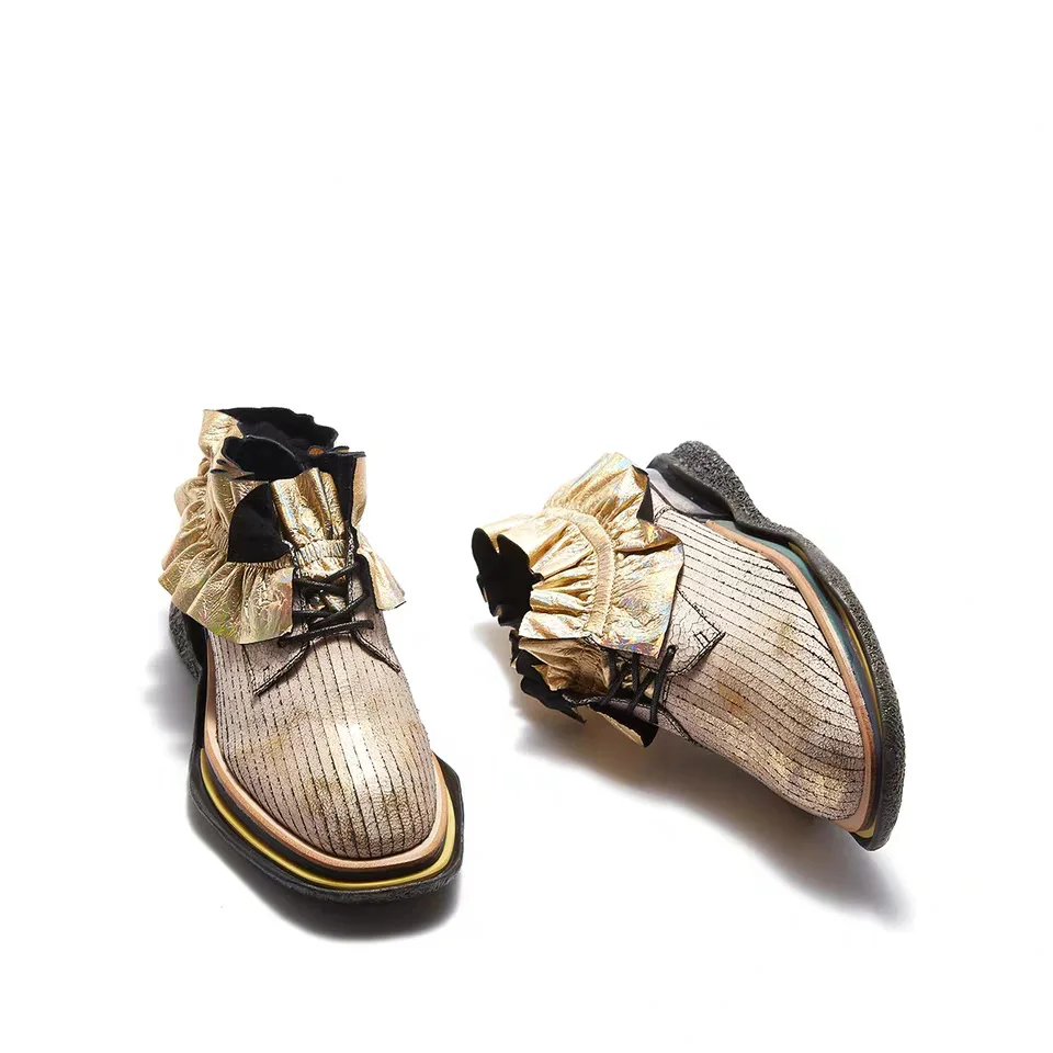 Delivr/повседневная женская обувь золотистого цвета на платформе без шнуровки