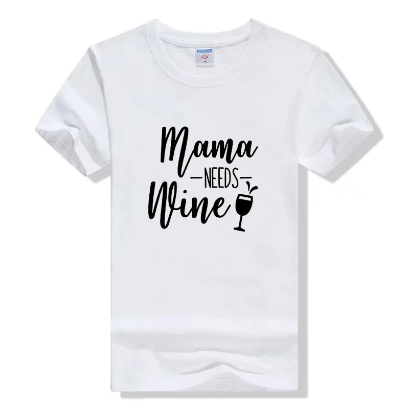 Mama Needs Wine T-shirt Tired As Mother Lover Tee Funny Hipster Cotton Graphic Trendy Tops Mom Gift Vintage Outfits | Женская одежда