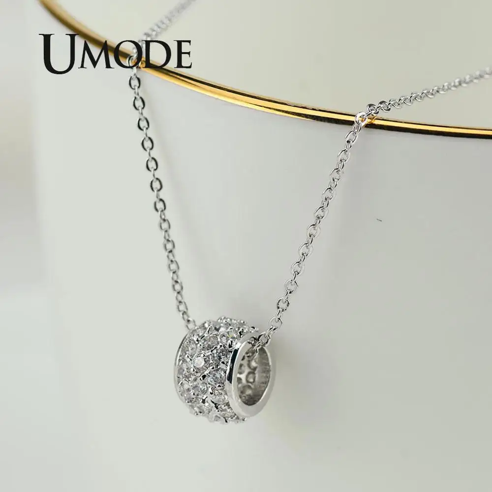 UMODE круглый шар длинное ожерелье s для женщин цепи корейское простое уникальное ожерелье Подарки для девочек трендовая подвеска чокер ювелирные изделия UN0327