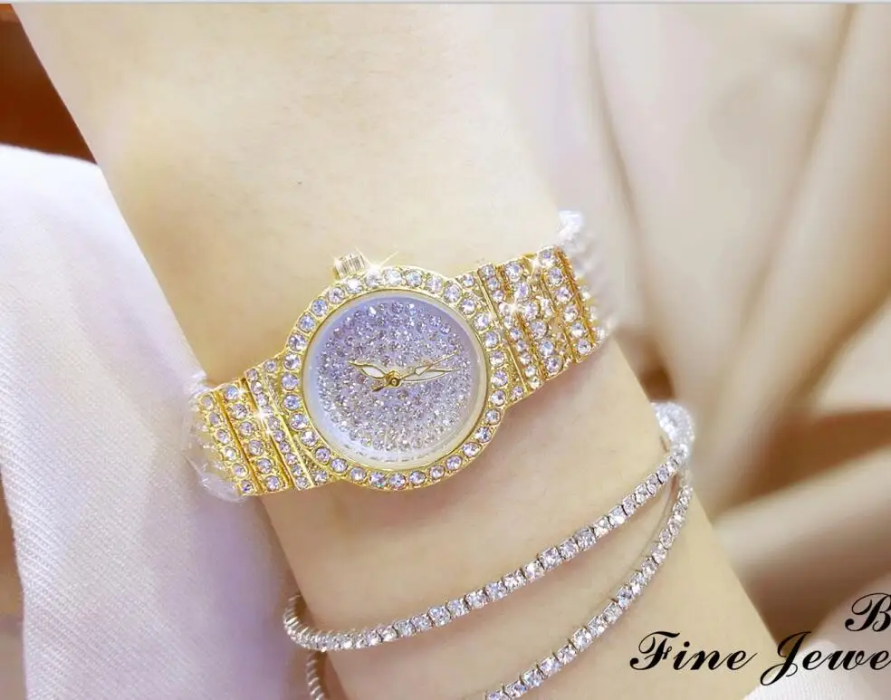 Rose gold Women Classic Quartz Watch Female Elegant Rhinestone Clock Luxury Watches Ladies Waterproof Wristwatch reloj mujer | Наручные