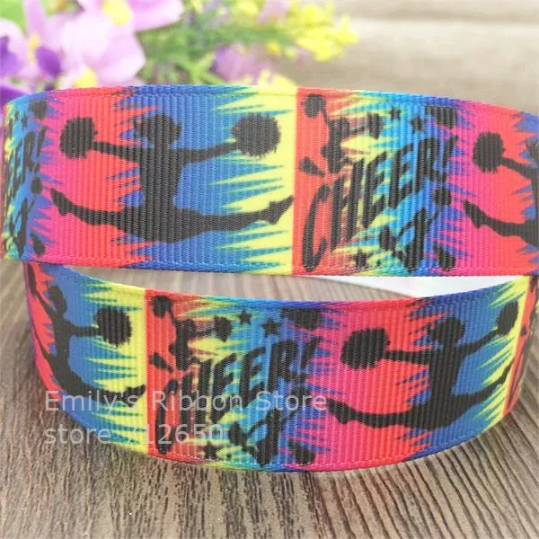 22mm style 5 Новое поступление 16 мм 22 мм любовь развеселить танец печатных Grosgrain ленты hairbow подарочная упаковка аксессуар одежды 10 метров - Цвет: 22mm style 5