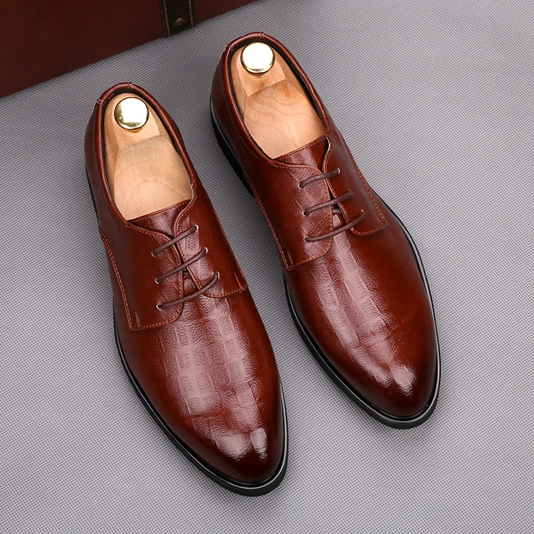 Классический дизайн свадебные туфли в итальянском стиле для мужчин на шнуровке