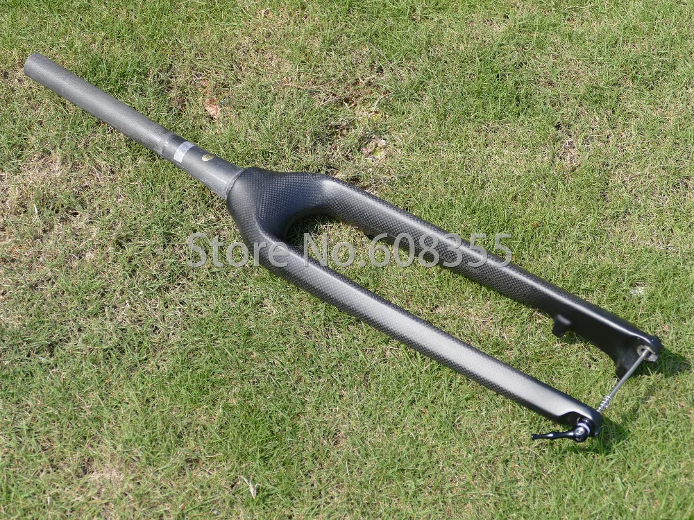 

3k UD углеродная Матовая Глянцевая вилка для горного велосипеда 26 дюймов + титановая шпажка QR 25 г