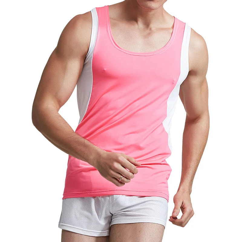 2019 специальные розовые мужские топы на бретелях майки для тренировок без рукавов