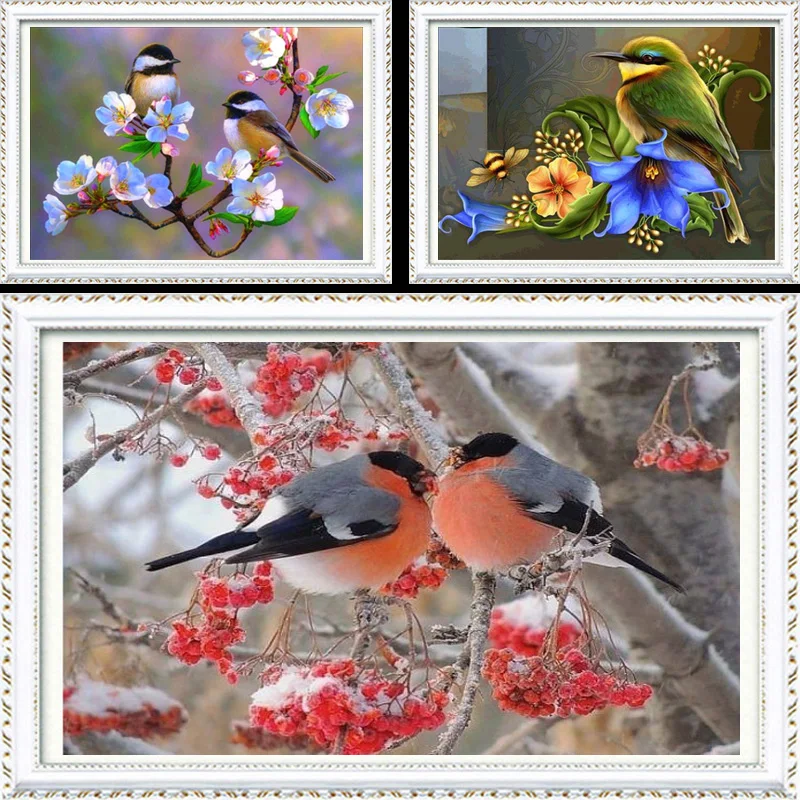 Алмазная 5D Вышивка с изображением Красной птицы вышивка крестиком мозаика в