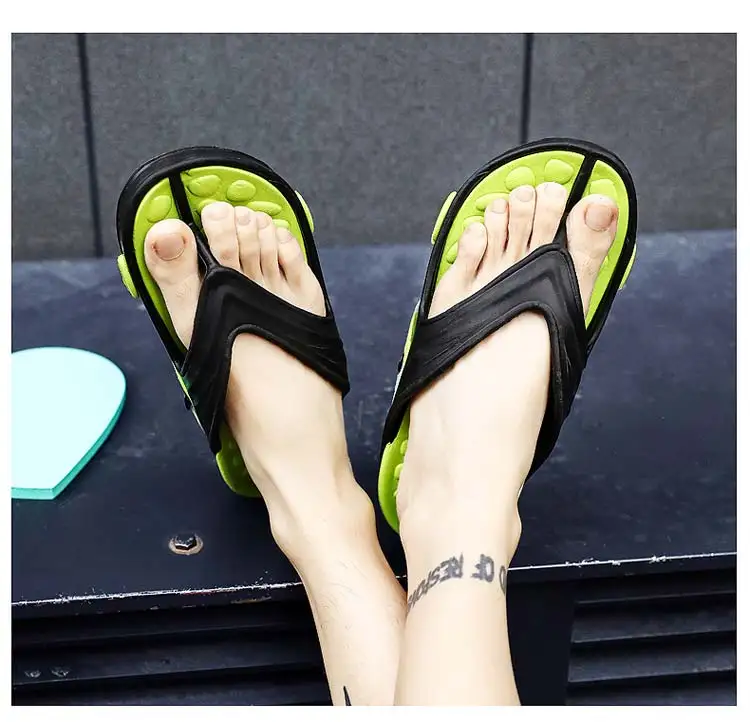 Summer Men Flip Flops Male Mixed Color Slippers Men Casual PVC EVA Shoes Summer Fashion Flats Comfortable Sandals Size 40~45