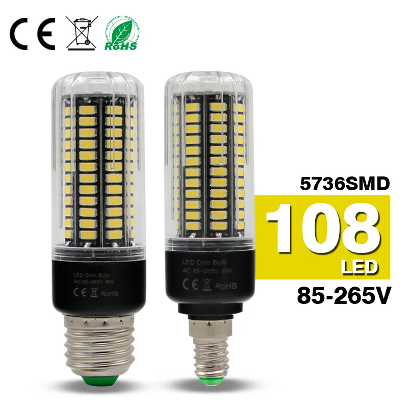 Супер яркая высокомощная Светодиодная лампа E27 E14 110V 220V SMD 5730 15w 12w 9w 7w 5w 3w