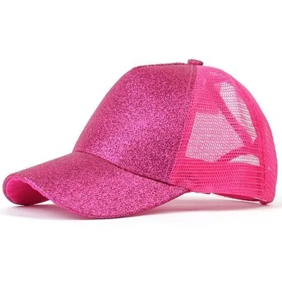 rose Sequins Блестящая бейсболка "конский хвост", Женская Бейсболка, кепка для папы, сетчатая Кепка для грузовика, летняя кепка, Женская Регулируемая Кепка в стиле хип-хоп - Цвет: rose Sequins