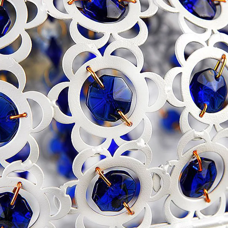 Подвесная лампа в богемном стиле с синими кристаллами для спальни ресторана кафе