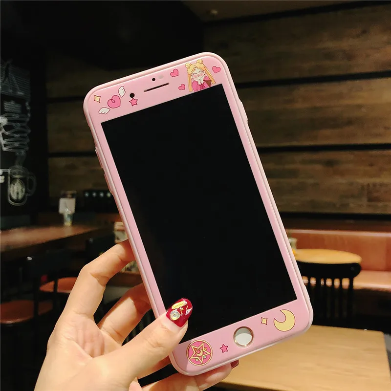 Жесткий стеклянный чехол Sailor moon для iPhone 7 задняя крышка из закаленного стекла