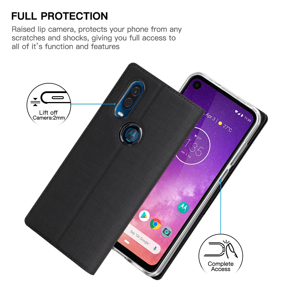 Винтажный тканевый чехол-книжка для Motorola Moto One Vision, кошелек с отделением для карт, магнитный чехол-книжка для Motorola Moto One Vision