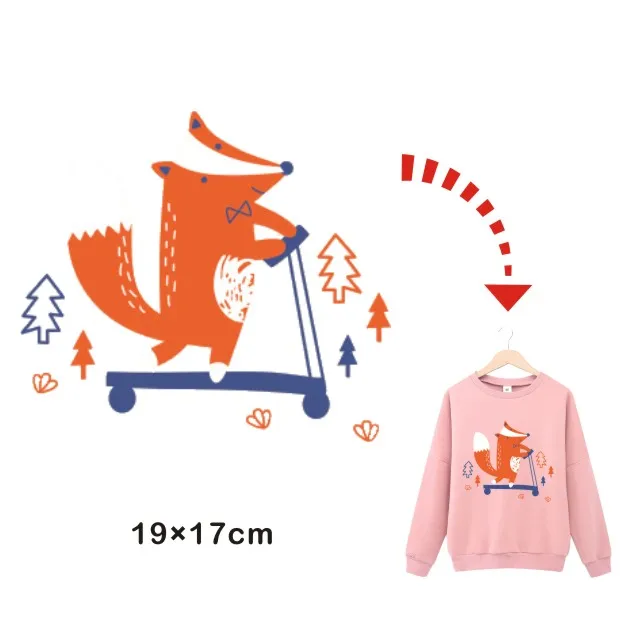 Лиса с самоката Наклейки для леди девочек и мальчиков Костюмы теплообмена hot