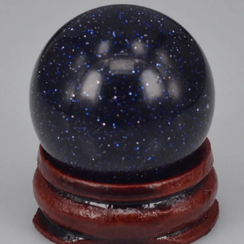 Blue Goldstone Sand Натуральный драгоценный камень розовый кварц кристалл рейки лечебная сфера мяч массаж яйцо Глобус коллекция домашнего декора - Цвет: Blue Goldstone Sand