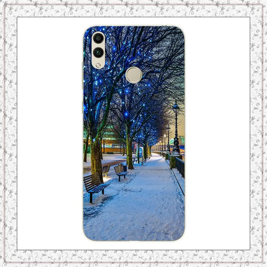 street Силиконовый чехол для huawei honor 8c 8x чехол милый чехол для телефона с принтом для huawei honor 8x 8c Fundas Coque бампер задняя крышка - Color: street