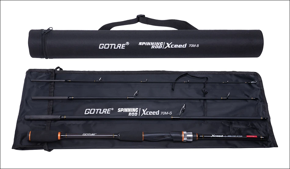 Goture XCEED углеродная Приманка Удочка 1,98 м/2,1 м 4 шт. Спиннинг/Baitcasting Удочка M/MH Мощность умеренное/быстрое действие