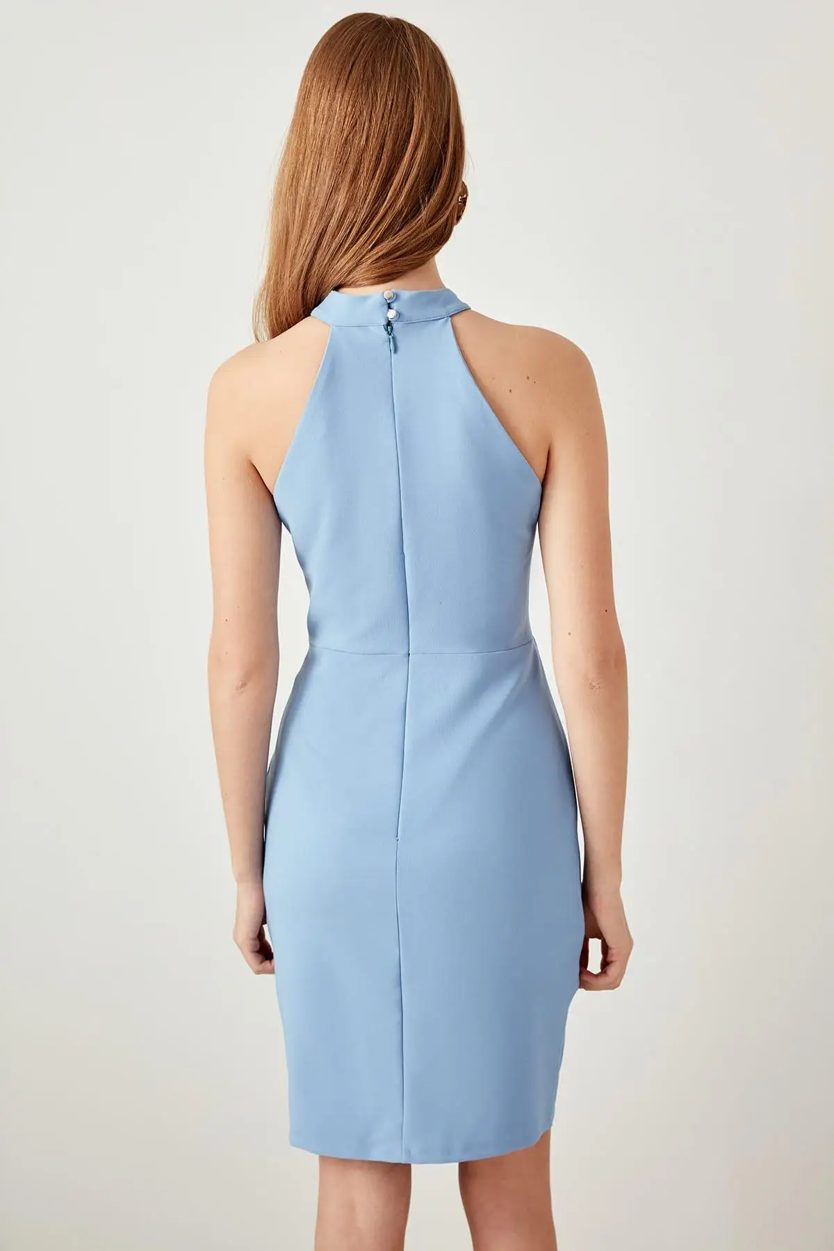 Синее асимметричное платье Trendyol TPRAW19BB0007|Женские платья| |