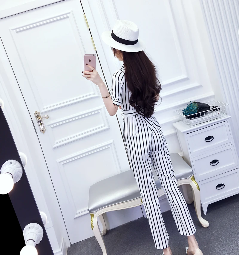 Для женщин полосатые Повседневное свободного кроя с v-образным вырезом и